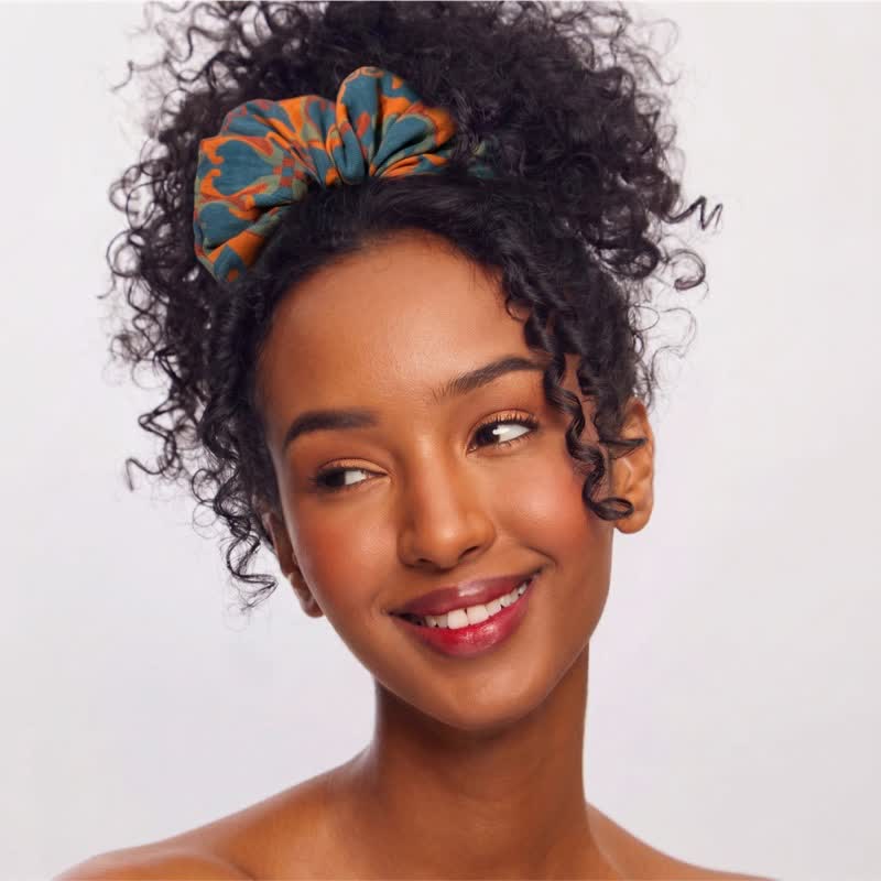 Set di 3 elastici per capelli con stampa floreale in stile boho - image 2