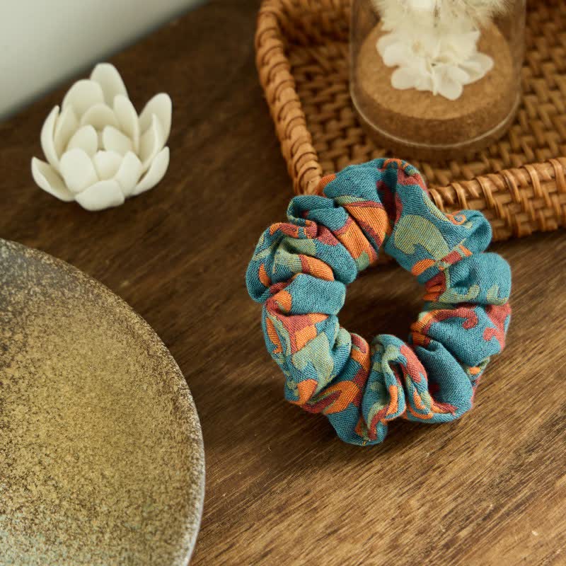 Set di 3 elastici per capelli con stampa floreale in stile boho - image 4