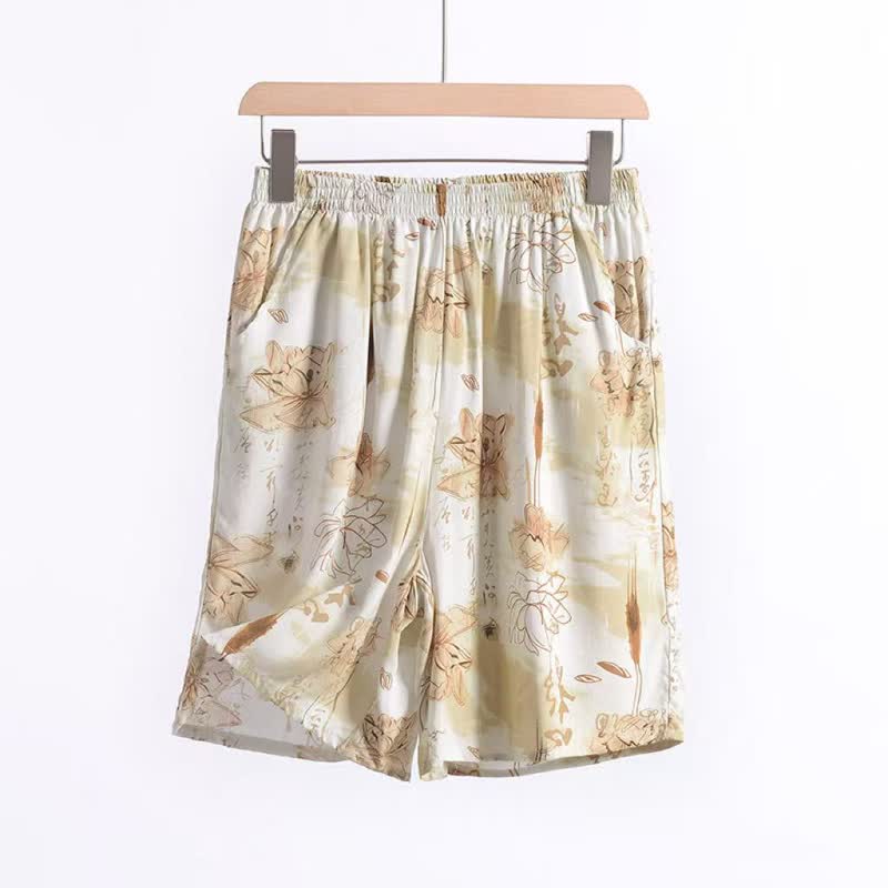 Pantaloncini da casa in morbido cotone con stampa floreale - image 4