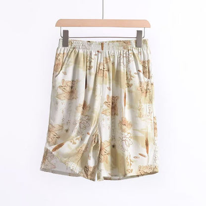 Pantaloncini da casa in morbido cotone con stampa floreale - image 4