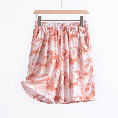 Pantaloncini da casa estivi in ​​cotone con stampa floreale, comodi e rilassati. - image 4