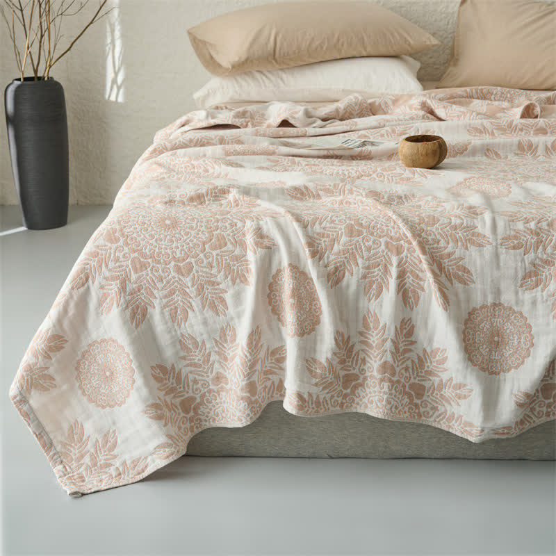 Coperta/trapunta in mussola di cotone con motivo floreale vintage - image 1