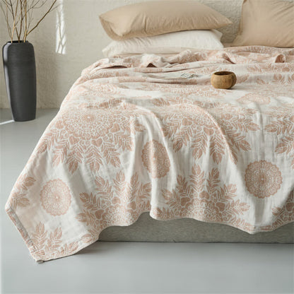 Coperta/trapunta in mussola di cotone con motivo floreale vintage - image 1