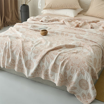 Coperta/trapunta in mussola di cotone con motivo floreale vintage - image 3