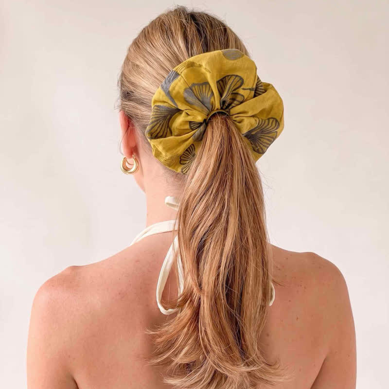 Set di 3 elastici per capelli con stampa Ginkgo - image 1