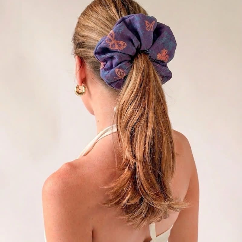 Elastici per capelli con stampa a farfalle, confezione da 3 - image 1