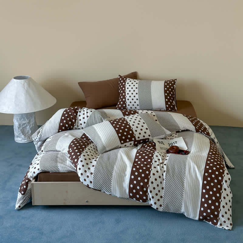 Set di biancheria da letto in doppia garza con motivo patchwork a pois - image 6