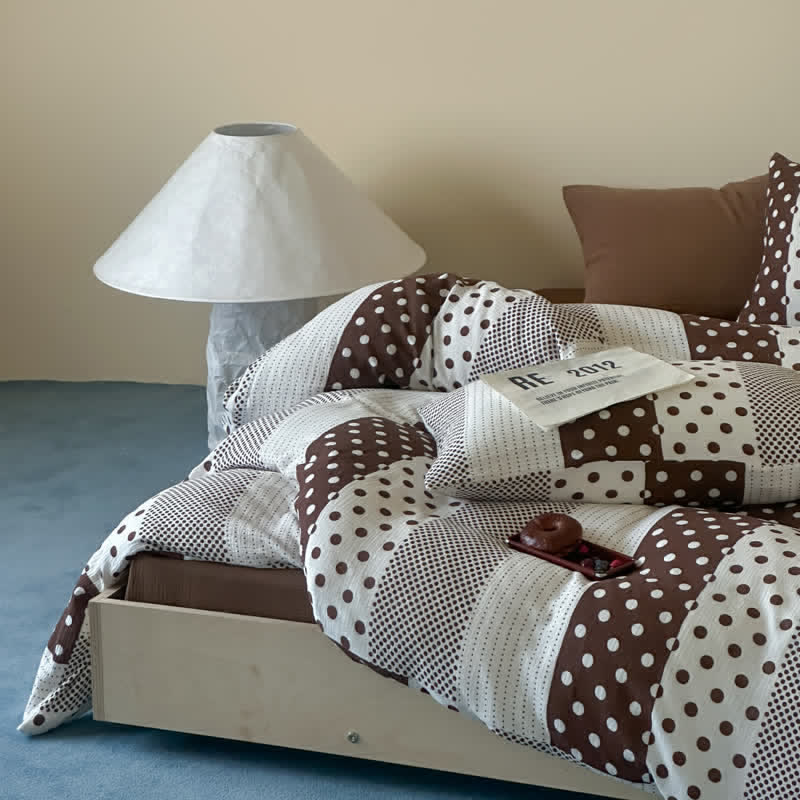 Set di biancheria da letto in doppia garza con motivo patchwork a pois - image 7