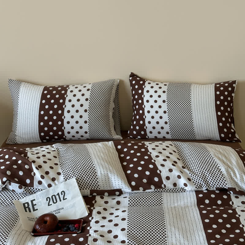 Set di biancheria da letto in doppia garza con motivo patchwork a pois - image 8