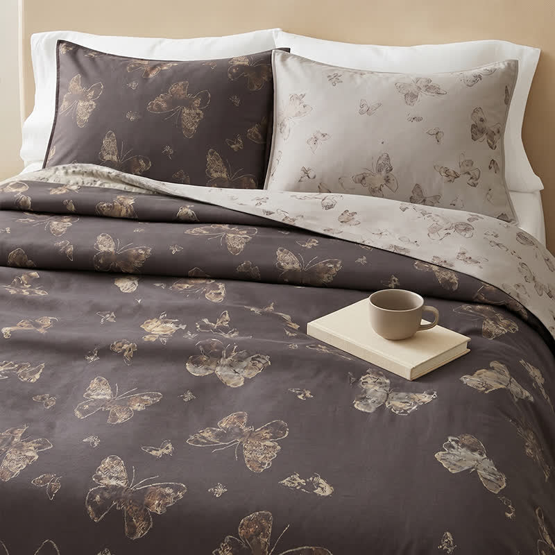 Copriletto in cotone con farfalle in stile vintage per cottage - image 2