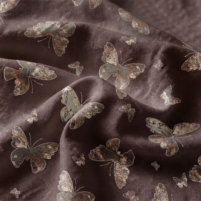 Copriletto in cotone con farfalle in stile vintage per cottage - image 4
