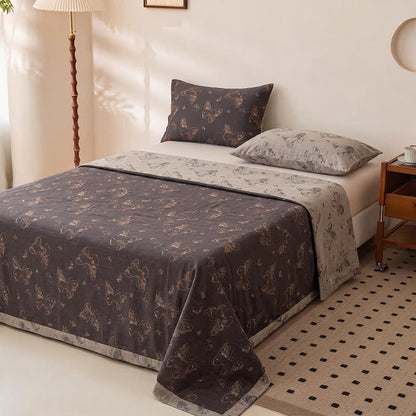 Copriletto in cotone con farfalle in stile vintage per cottage - image 1