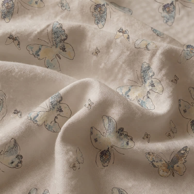 Copriletto in cotone con farfalle in stile vintage per cottage - image 5