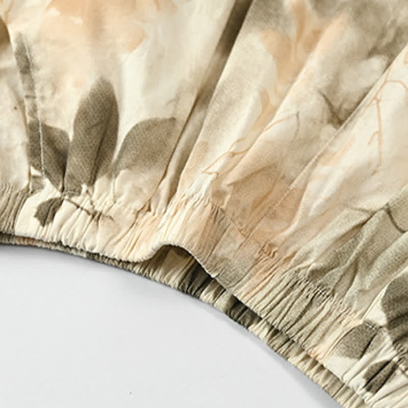 Completo da casa con canotta in pizzo floreale beige - image 8