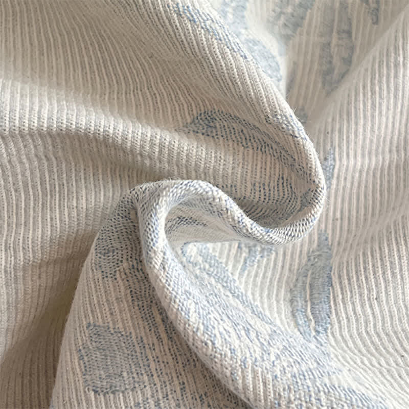 Set di biancheria da letto in jacquard di cotone lavato con motivi botanici - image 14