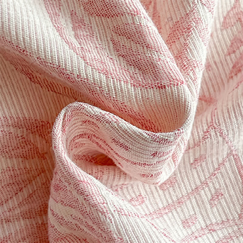 Set di biancheria da letto in jacquard di cotone lavato con motivo botanico. - image 2
