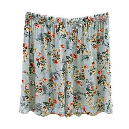 Pantaloncini estivi da relax con orlo a balze e stampa floreale vintage. - image 7