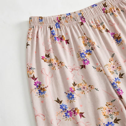 Pantaloncini da casa a vestibilità comoda con stampa floreale vintage - image 2