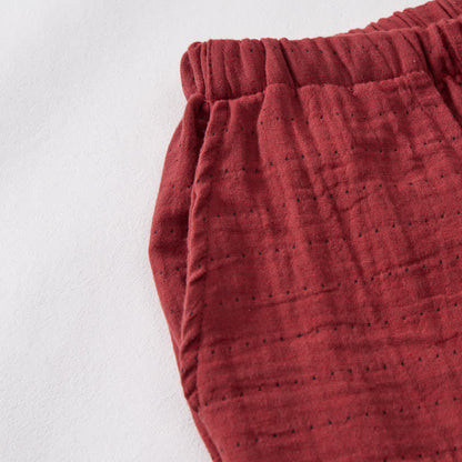 Pantaloncini da casa comodi in garza di cotone con coulisse - image 11