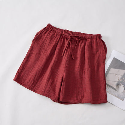 Pantaloncini da casa comodi in garza di cotone con coulisse - image 9