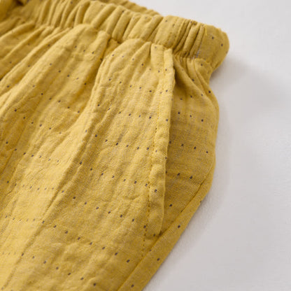 Pantaloncini da casa comodi in garza di cotone con coulisse - image 20