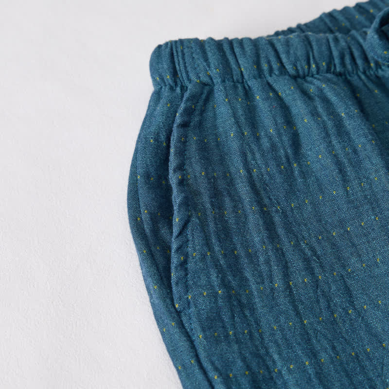 Pantaloncini da casa comodi in garza di cotone con coulisse - image 29