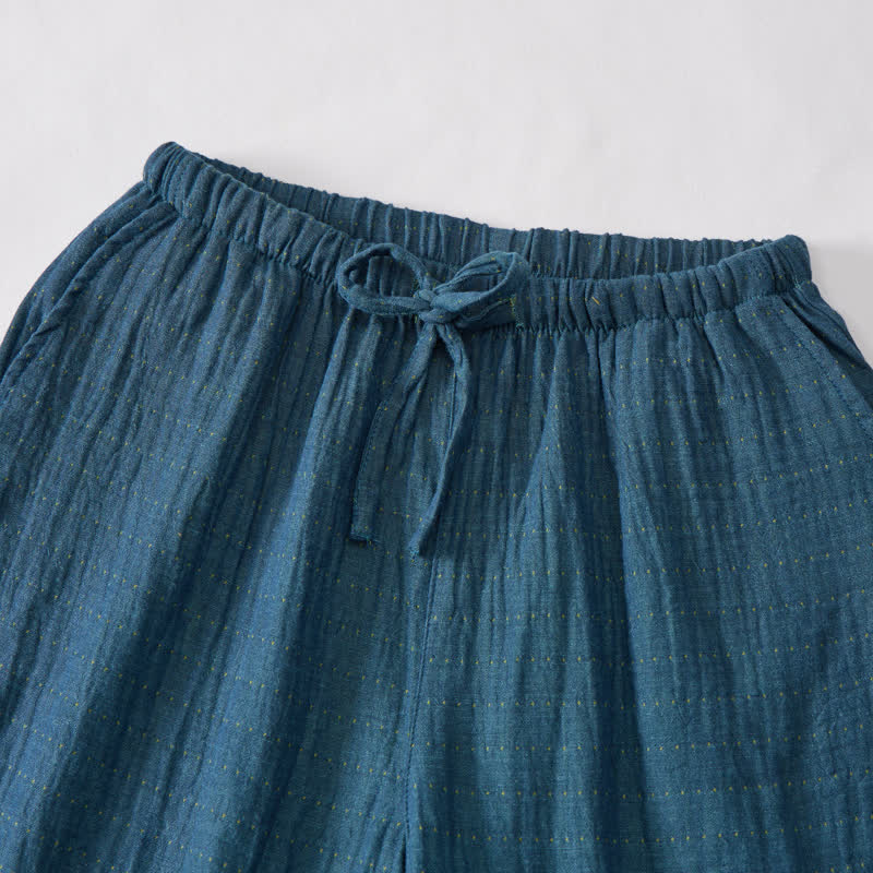 Pantaloncini da casa comodi in garza di cotone con coulisse - image 28
