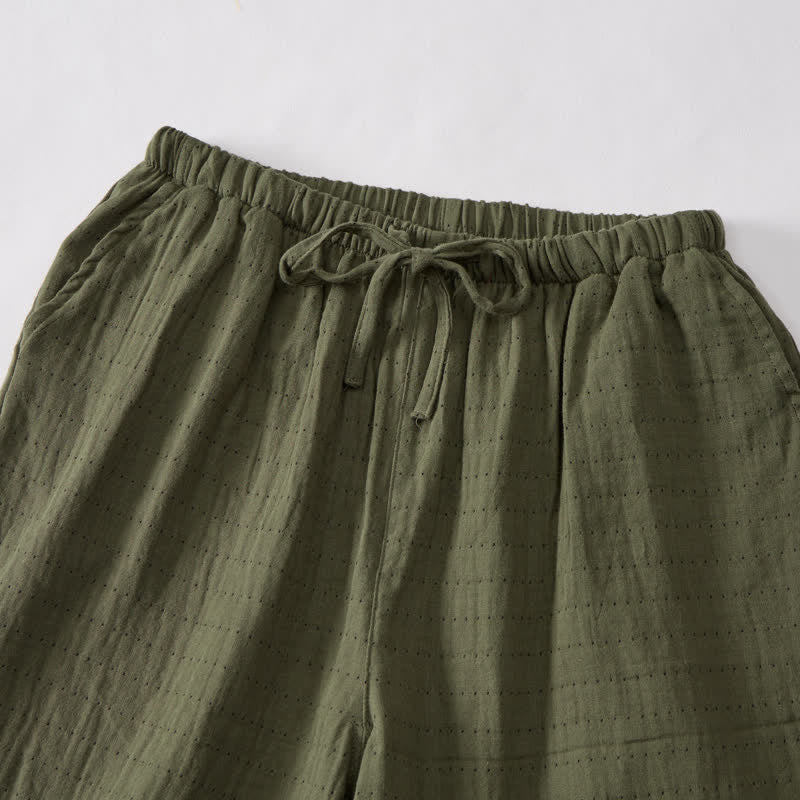 Pantaloncini da casa comodi in garza di cotone con coulisse - image 39