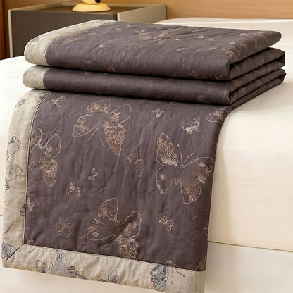 Copriletto in cotone con farfalle in stile vintage per cottage - image 3