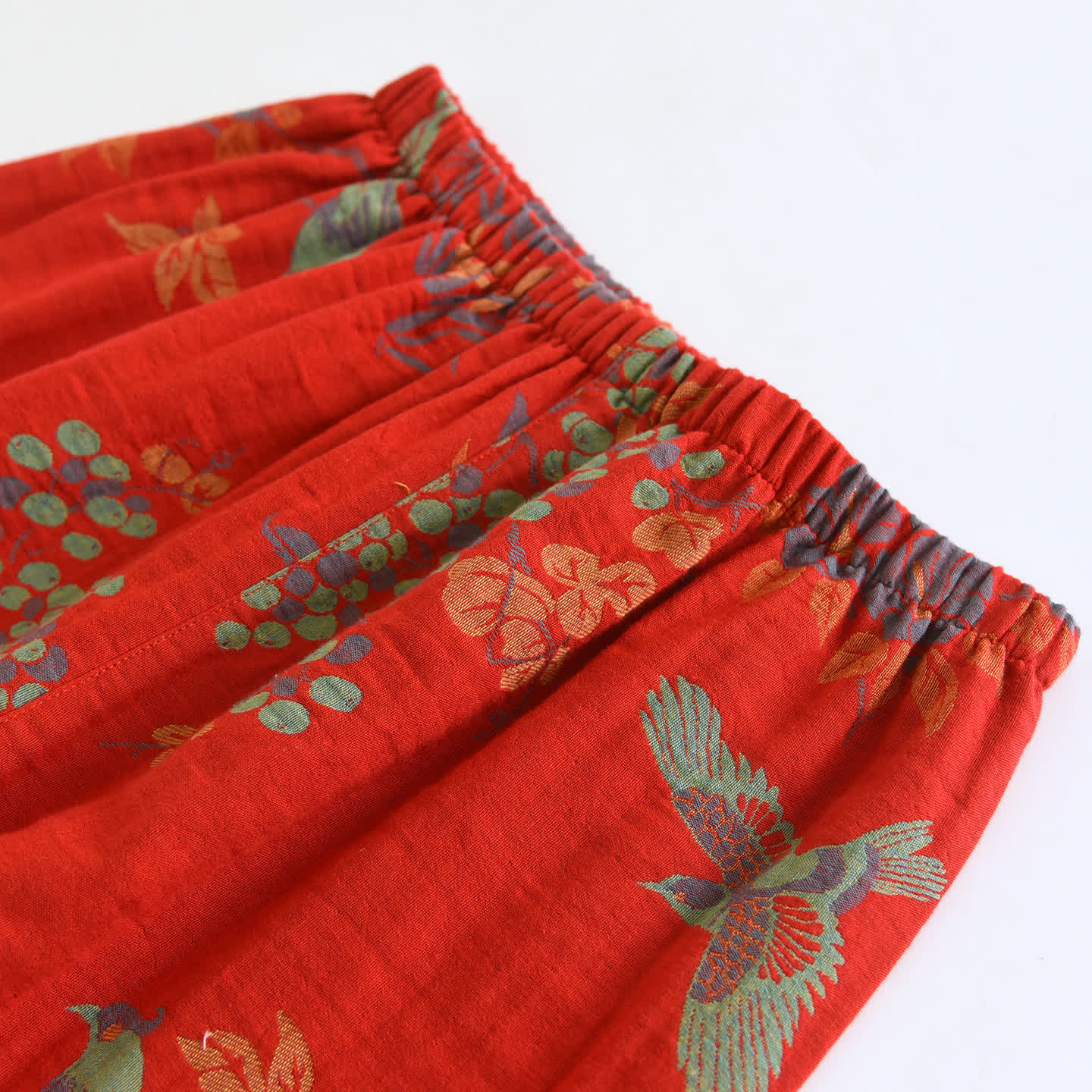 Completo da casa in cotone con stampa floreale e uccellini in stile vintage - image 14