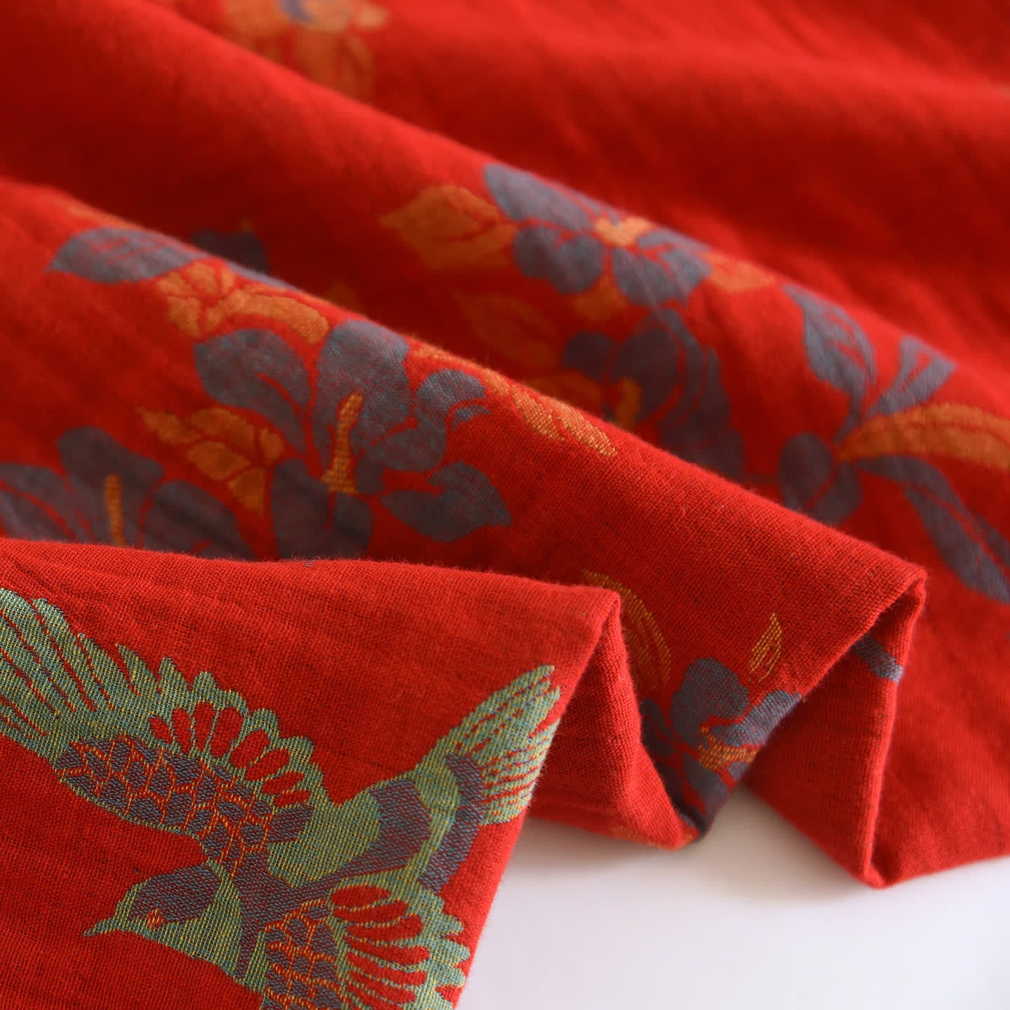 Completo da casa in cotone con stampa floreale e uccellini in stile vintage - image 13