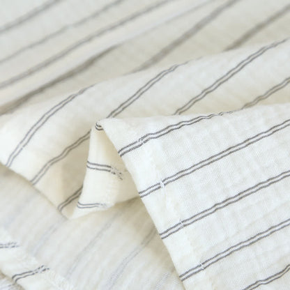 Completo estivo casual a righe con colletto alla coreana - image 10