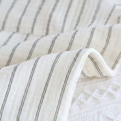 Completo estivo casual a righe con colletto alla coreana - image 11