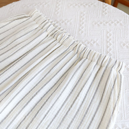 Completo estivo casual a righe con colletto alla coreana - image 12