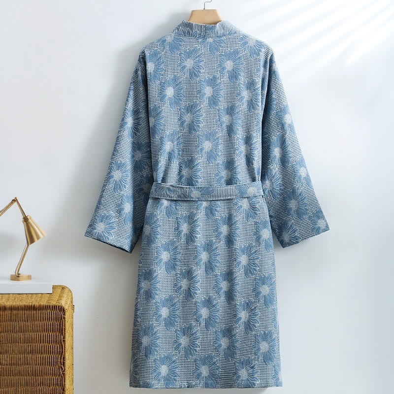 Kimono accappatoio in cotone waffle di girasole - image 3