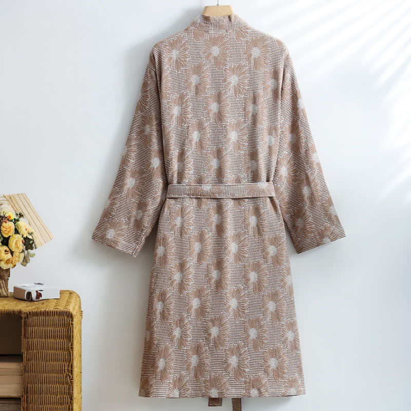 Kimono accappatoio in cotone waffle di girasole - image 9