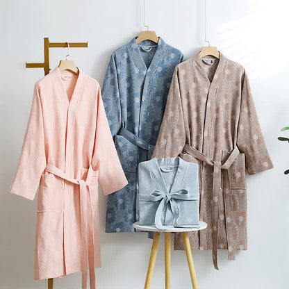 Kimono accappatoio in cotone waffle di girasole - image 0