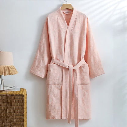 Kimono accappatoio in cotone waffle di girasole - Rosa - XL - image 5