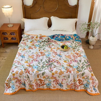 Coperta/trapunta reversibile in garza di cotone Cottage Bloom - image 1