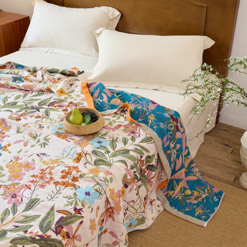 Coperta/trapunta reversibile in garza di cotone Cottage Bloom - image 3
