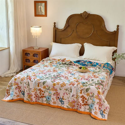 Coperta/trapunta reversibile in garza di cotone Cottage Bloom - image 2
