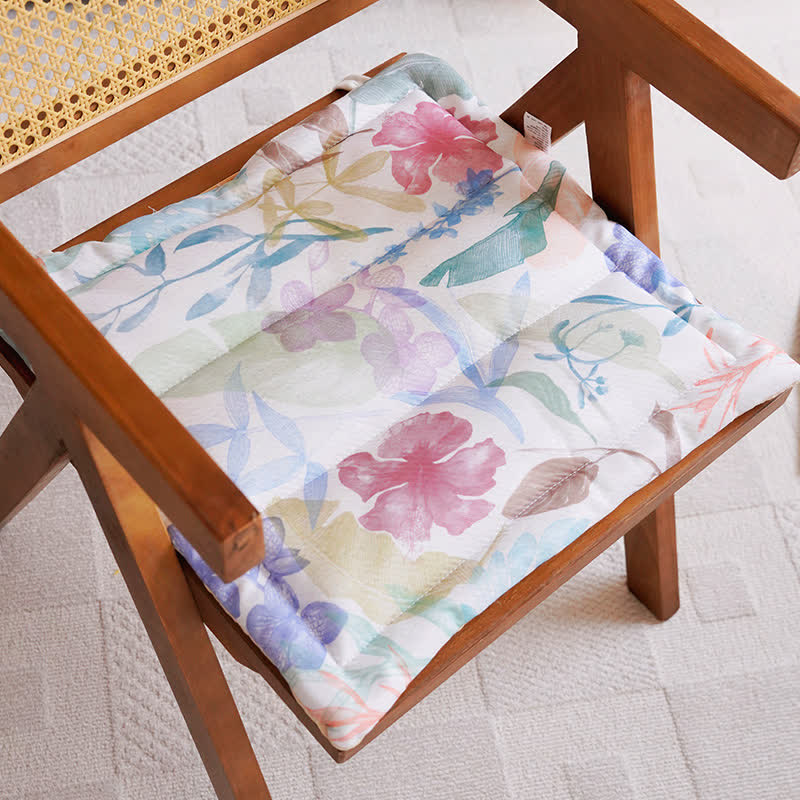 Cuscino per sedia in memory foam con motivo botanico color pastello - Rosa lavanda - 19,7" x 19,7" - image 0