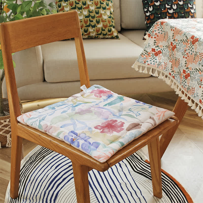 Cuscino per sedia in memory foam con motivo botanico color pastello - image 2