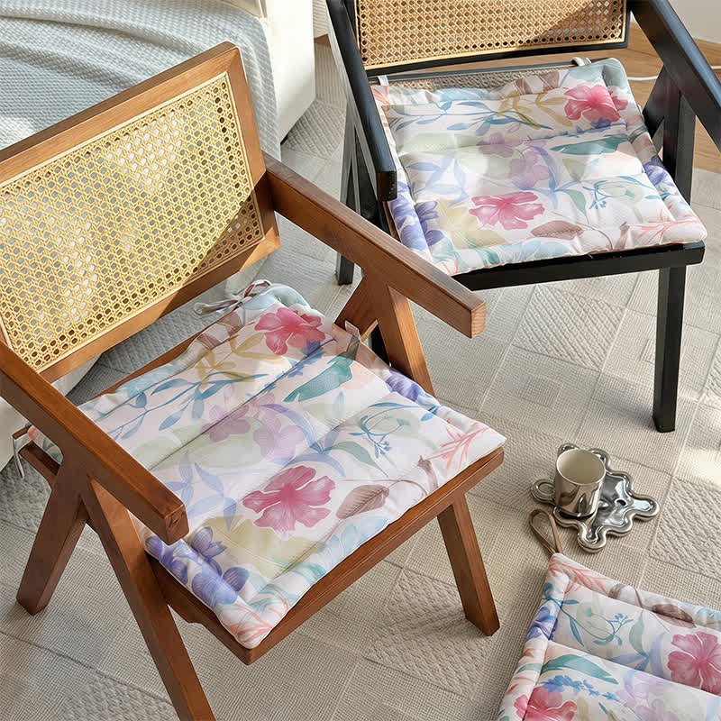 Cuscino per sedia in memory foam con motivo botanico color pastello - image 1