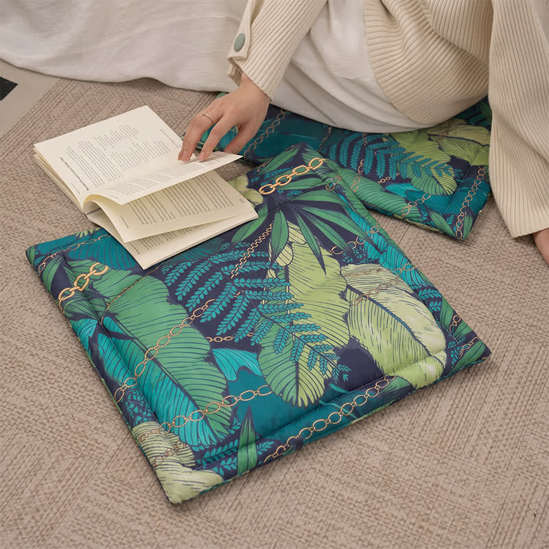 Cuscino per seduta in memory foam con motivo a foglie tropicali. - image 3
