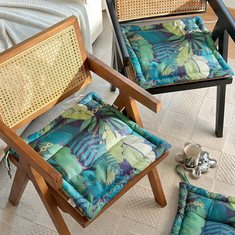 Cuscino per seduta in memory foam con motivo a foglie tropicali. - image 1