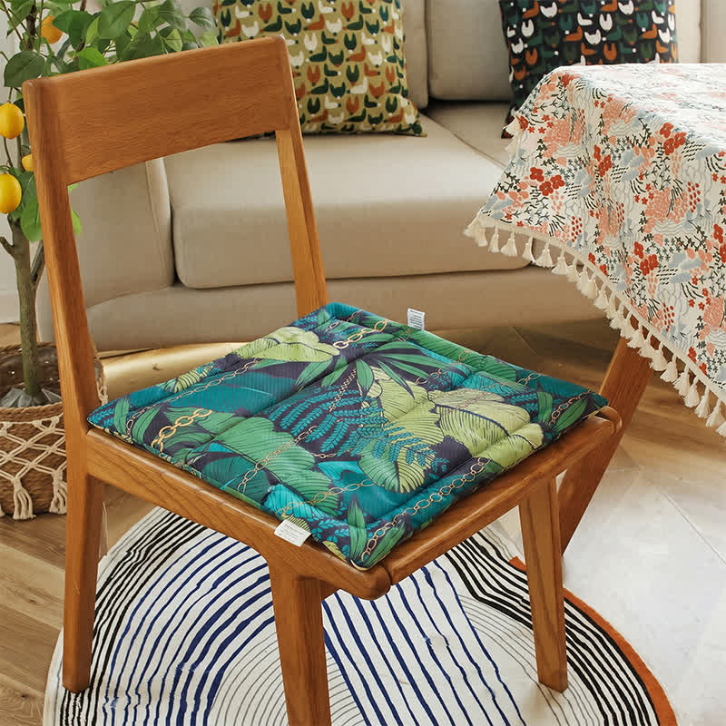 Cuscino per seduta in memory foam con motivo a foglie tropicali. - image 2