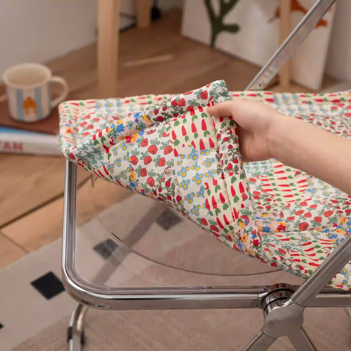 Cuscino per sedia con patchwork floreale in stile cottage - image 4
