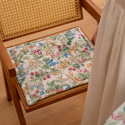 Cuscino per sedia vintage con motivo frutta e fiori - image 1