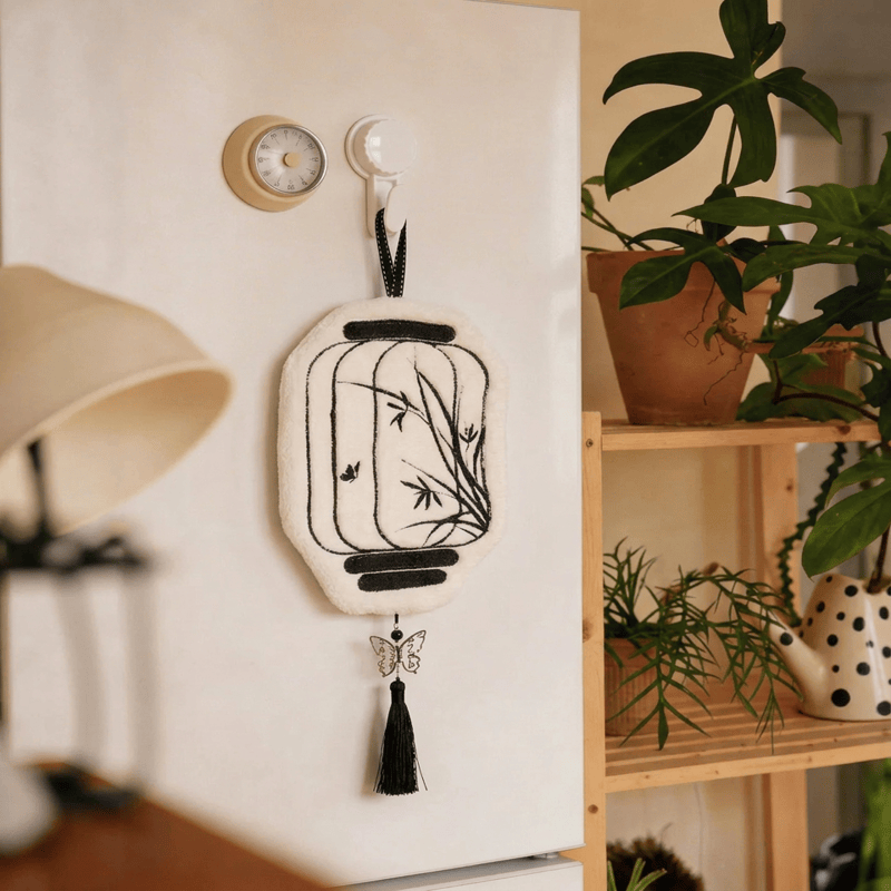 Asciugamano da appendere a forma di lanterna di bambù vintage - Bianco - 9'' × 6'' - 2 pezzi - image 0